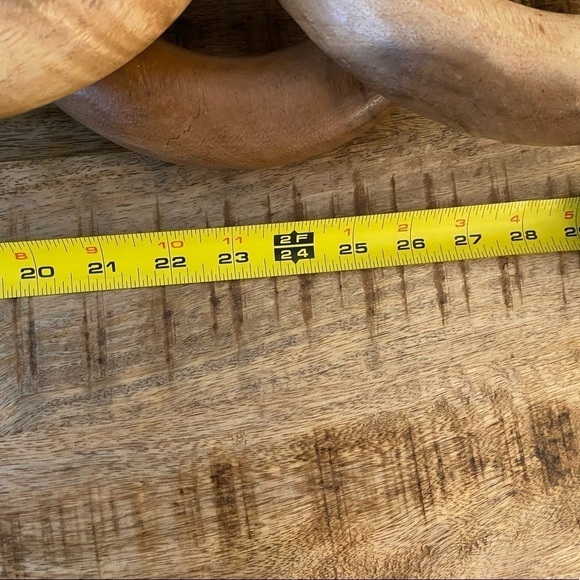 Wooden chain links large 3-link accent pieces heavy weight NEW HANDMADE - Picture 2 of 5